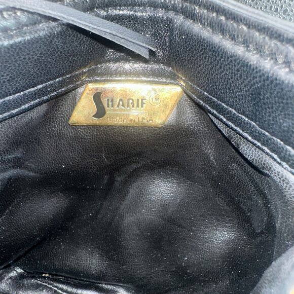 Sharif Woven Leather Crossbody Bag Black Made in USA Boho Vintage - Picture 4 of 8